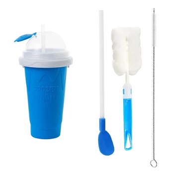 1 шт. Чашка для приготовления слякоти Freeze Magic Slushy Cup - это классные штучки для смузи С крышками и соломинками,