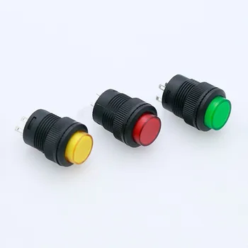 16-503-4P зеленый круглый самоблокирующийся кнопочный выключатель питания с четырьмя ножками красно-желтого цвета с индикаторной лампочкой 3A250V