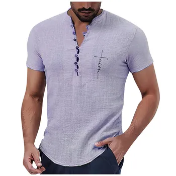 2023 Новые мужские хлопчатобумажные льняные рубашки, повседневная блузка, футболка с длинным рукавом, осень, Плюс размер, 3XL, Модная Красивая мужская футболка