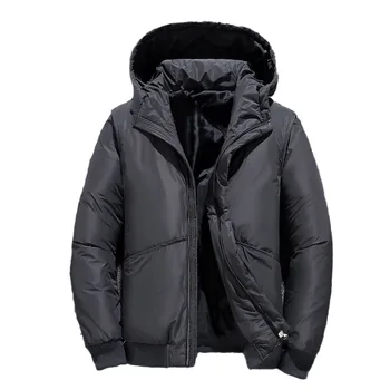 2023 Пуховик, рабочая куртка из белого утиного пуха, мужская зимняя свободная и утолщенная зимняя куртка, теплая хлебная куртка