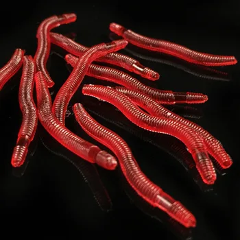 50шт Искусственная приманка для рыбалки длиной 3 см, имитирующая дождевого червя, искусственная приманка, наполненная красным червем, приманка Luya, Аксессуары для ловли искусственного карпа