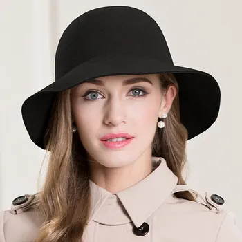 EE 5182 осенняя новая круглая шляпа, женский осенний цилиндр из британской шерсти, корейская версия модной шерстяной шляпы