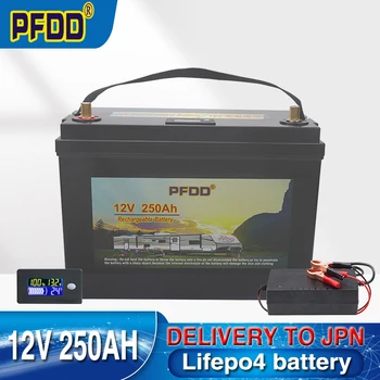 Аккумулятор 12V LiFePO4 150Ah 250Ah Встроенные Литий-Железо-Фосфатные Элементы BMS 4000 + Циклов Для Хранения Солнечной Энергии В Гольф-Каре С Зарядным устройством