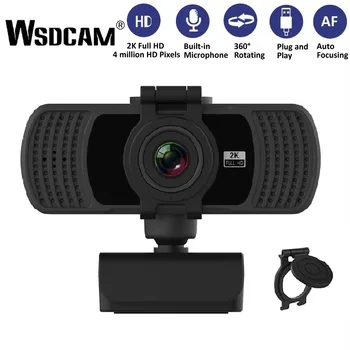 Веб-камера Wsdcam HD 1080P 2K Компьютер ПК Веб-Камера с Микрофоном для Прямой Трансляции Видеозвонков Конференц-работы Camaras Web PC