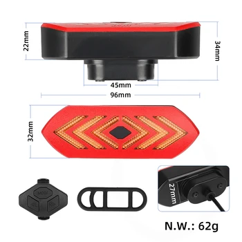 Для M365 1S Pro задний фонарь 96x32x34 мм Аксессуары для электрического скутера Пластиковый задний фонарь USB Перезаряжаемый Совершенно Новый