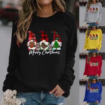 Женская мода, Рождественский свитер с круглым вырезом и капюшоном, Топ с длинным рукавом, Женский свитер на молнии, Милая туника, Леггинсы, Толстовка Для женщин