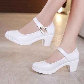 Женские туфли-лодочки на высоком каблуке для новобрачных, маленькие, большие, черные, белые, элегантные, среднего размера, женские свадебные