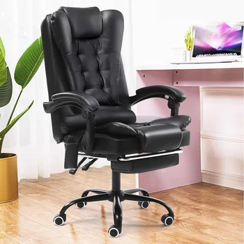 Компьютерное офисное кресло Игровое домашнее Кожаное кресло для руководителей, поворотное кресло для геймеров, Подъемное Вращающееся кресло, Подставка для ног, Регулируемый рабочий стул