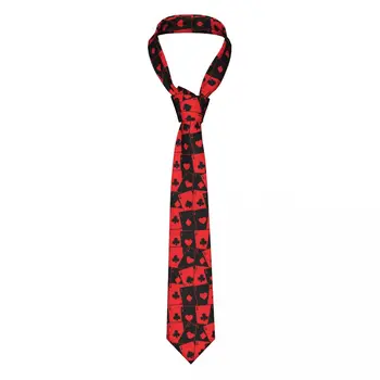 Красный галстук для покера, новинка, мужской классический галстук, для свадьбы, жениха, миссий, танцев, подарков