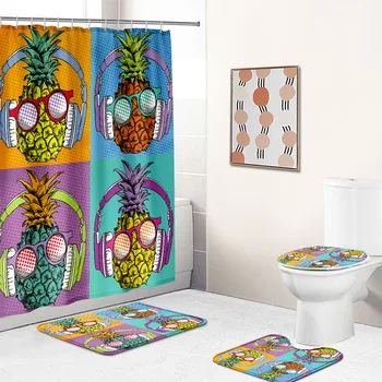 Крутые занавески для ванной с ананасом, Новый стиль, Фруктовая занавеска для ванной, декор коврика для ванной в американском стиле, 180x180 см
