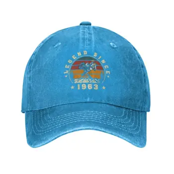 Легенда мотокросса из хлопка с 1963 года, бейсболка для мужчин и женщин, Персонализированные подарки для взрослых 60 лет, летняя шляпа для папы на 60-й День Рождения
