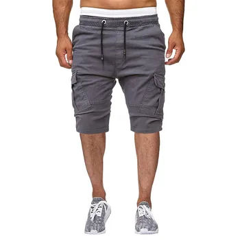 Летние Свободные шорты Мужские короткие брюки для бега трусцой Короткие хлопчатобумажные шорты-карго для фитнеса Уличные шорты-карго в стиле хип-хоп Шорты Ropa Hombre