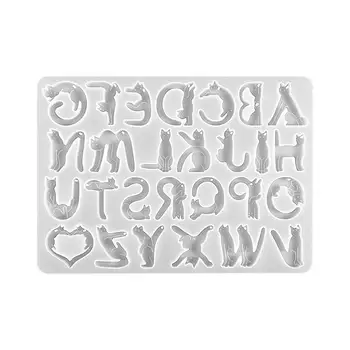Литье из смолы Форма для Алфавита Форма для дизайна Кошки Буквы Литье из Эпоксидной смолы Форма для силиконового Шоколадного Алфавита Формы для глины