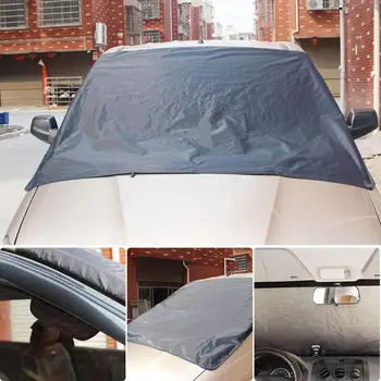 Магнитный протектор снежного покрова на лобовом стекле автомобиля 172 * 122 см среднего размера, 190T, Водонепроницаемый зимний автоматический солнцезащитный козырек от снежного покрова