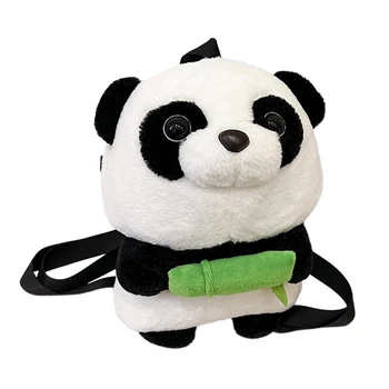 Милый рюкзак с изображением животного панды, Повседневный плюшевый рюкзак для детского сада, Модный Простой Регулируемый ремень, подарки из мультфильмов для детей Kawaii