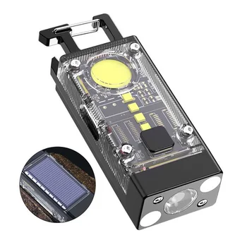Мини-многофункциональный портативный светодиодный фонарик COB, брелок, 800LM USB Перезаряжаемые рабочие фонари, фонарь для рыбалки на открытом воздухе, кемпинга.