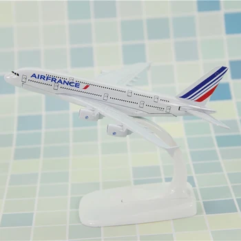 модель самолета из сплава 15 см Airbus A380 Air France Airliner Подарочное украшение Имитация Статического декора Дисплей Коллекция для взрослых