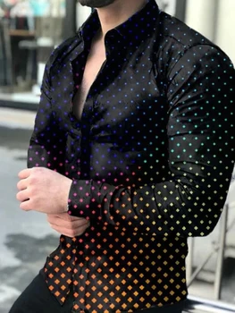 Модная Новая Модная Мужская Повседневная рубашка С принтом, Мужская одежда С Длинными Рукавами, Высококачественный Кардиган Для выпускного Вечера XS-8XL, Модный S-6XL