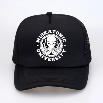 Мужская шляпа Мискатоникского университета Некрономикон Зов Ктулху Cthulu Lovecraft Новинка бейсбольная кепка Сетчатые Дышащие шляпы дальнобойщиков
