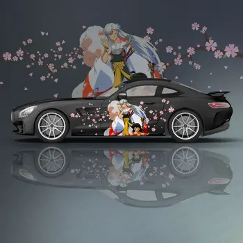 Наклейка на автомобиль аниме инуяша живопись упаковка внесении изменений гоночный автомобиль винил боль автомобиль стороне графика авто наклейка наклейка