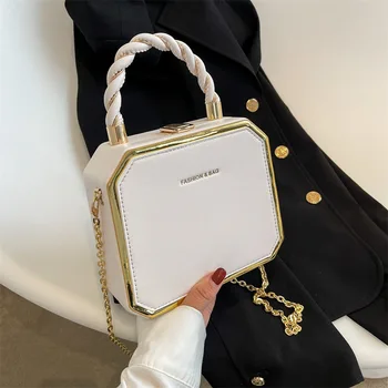 Новая сумка-коробка на цепочке с текстурным нишевым дизайном, женская сумка через плечо через плечо