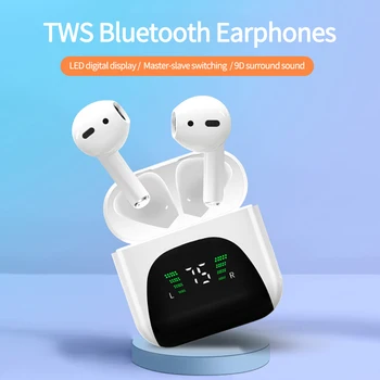 Новейший Мини-Tws Цифровой Дисплей Дальнего Действия True Wireless Шумоподавление Bluetooth Наушники-Вкладыши Спортивные Мини-Музыкальные Наушники