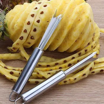 Нож для ананаса из нержавеющей стали, Нескользящая овощечистка для ананаса, легкая чистка, Лопатка для ананаса, Инструменты для фруктов, кухонные гаджеты