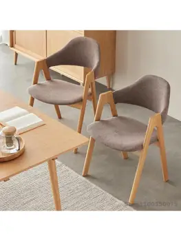 Обеденный стул из массива дерева Обеденный стол и стулья в скандинавском минималистичном стиле Современный письменный стул Дубовый Мягкий стул-мешок B3124