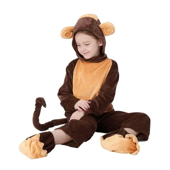 Пижама с животными для мальчиков и девочек, пижама с обезьяной, детская одежда для Хэллоуина, Пурим, Книжная неделя, одежда для косплея обезьяны, одежда для сна, маскарадный костюм
