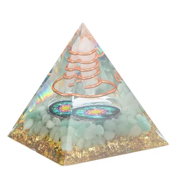 Пирамидка из оргонита 6 см Способствует вдохновению Успокаивает, заряжает положительной энергией, снимает стресс, Декоративная и мощная для дома