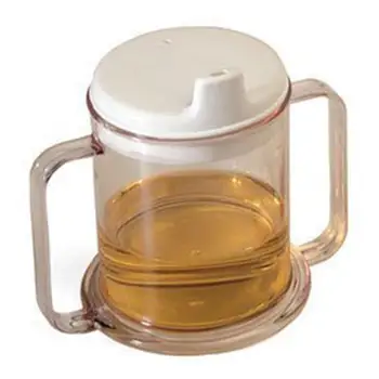Пластиковая прозрачная кружка с 2 ручками, легкая чашка для питья с ручками, Чашка для взрослых и детей