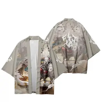 Повседневная Женская Мужская рубашка с цветочным принтом, Гавайская Пляжная одежда, Японские Кимоно Юката, Кардиган Хаори, Азиатские Самурайские костюмы для косплея