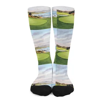 Поле для гольфа Pebble Beach 8Th Green Носки для выкладки Женские компрессионные носки дизайнерские носки Женские носки essential