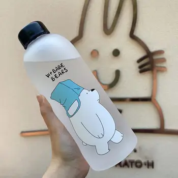 Портативная бутылка для воды, экологически чистая прозрачная бутылка для матовых напитков, Практичный кувшин для напитков с милым медведем Пандой для улицы