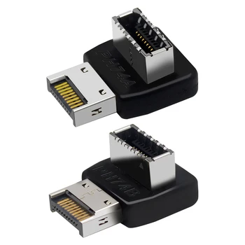Преобразователь USB 3.1 Type-E на 90 градусов, материнская плата, адаптер типа C с корпусом