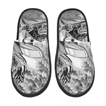 Пушистые тапочки для мотокросса, плюшевые тапочки с открытым носком из пеноматериала, зимняя домашняя обувь