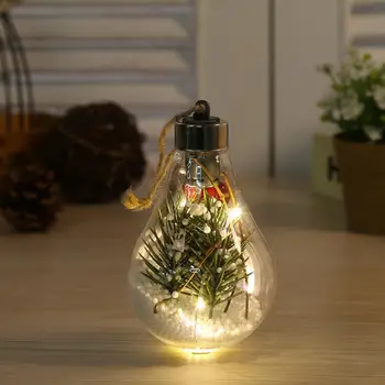 Рождественский светильник, светящийся износостойкий прозрачный шар-ночник в виде елки для украшения