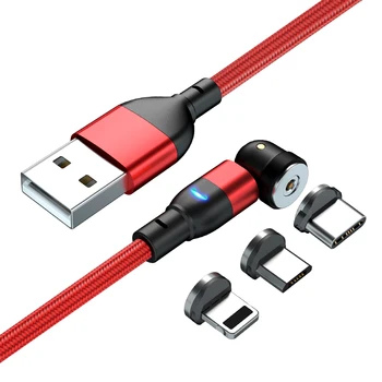 Светодиодный Магнитный USB-кабель, кабель для быстрой зарядки Type C, Магнитное зарядное устройство, кабель для передачи данных, кабель Micro USB, кабель для мобильного телефона, USB-шнур