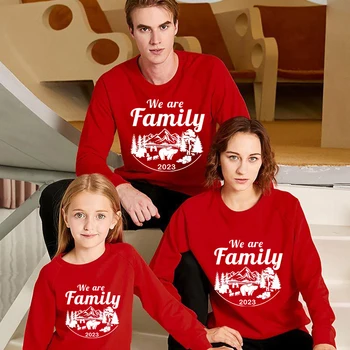 Семейные Рождественские топы Эксклюзивного дизайна 2023 We are Family, Семейная Рождественская Толстовка