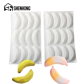 Силиконовые формы для торта SHENHONG с дизайном банана или яблока, Форма для торта с фруктовым муссом, Инструменты для выпечки десертов, Пищевая кухонная форма для выпечки