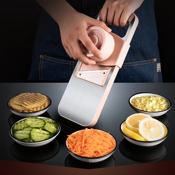 Терка для сыра с ручкой, Многофункциональная машина для нарезки картофеля, измельчитель с держателем для имбиря, овощей и многого другого