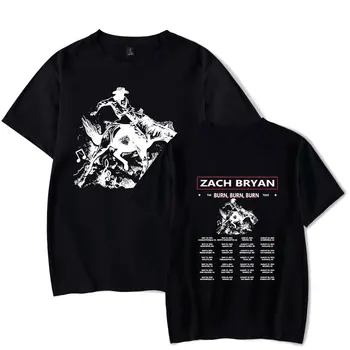 Футболка с принтом Zach Bryan The Burn Burn Burn Tour, модная футболка унисекс в повседневном стиле, футболка с коротким рукавом, уличная одежда