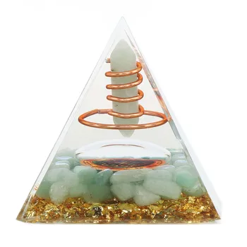 Хрустальная пирамидка, украшение на столешнице из хрустального камня, Пирамидка ручной работы, универсальная компактная 6 см для медитации