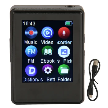 Цифровой диктофон Bluetooth 5.0 FM-радио, Многофункциональный стереозвук Hi-Fi, MP3-плеер, будильник для прогулок, путешествия