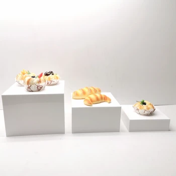 Акриловая Подставка для торта индивидуального размера Белые Акриловые Подступенки Акриловая Витрина Для еды Квадратный Подступенок для шведского стола