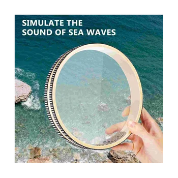 Бубен из волновых бусин 8-дюймовый и 10-дюймовый звуковой барабан Ocean Wave Волновой барабан Ocean Sound Барабанный инструмент Ударный инструмент