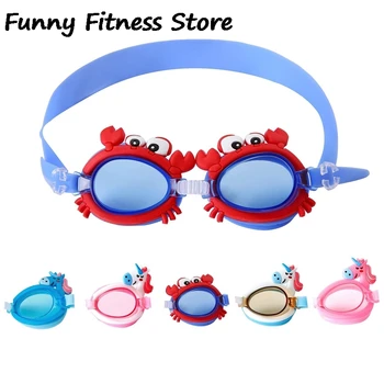 Детские профессиональные очки для плавания, детские водонепроницаемые очки с единорогом, очки с животными, Красочные Силиконовые очки для водных видов спорта
