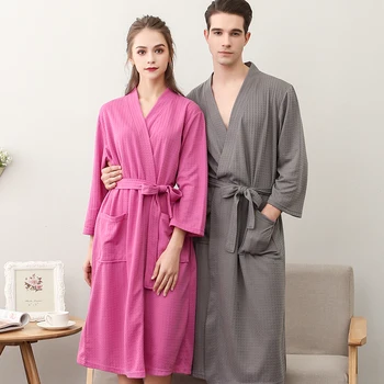 Женский летний банный халат с водяными вафлями, кимоно, полотенце, халат, сексуальный халат для подружки невесты, розовые халаты, мужская пижама