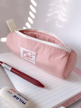 Корейская сумка для карандашей для сэндвичей Ins Японские ученицы младших классов Средней школы Сплошной цвет Высокая Красота Персонализированная Простая молния St