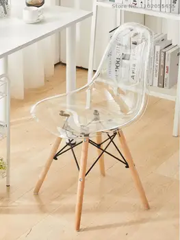 Современный минималистичный прозрачный стул со спинкой для дома, сетчатый красный стул для комода, акриловый хрустальный стул для макияжа